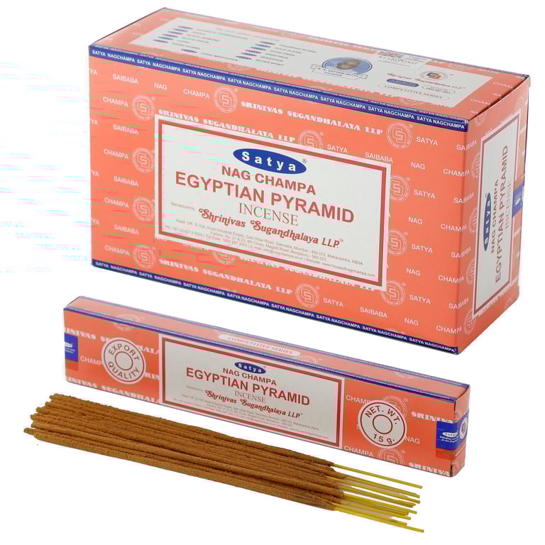 Satya Nag Champa Egyptian Pyramid Hand Rolled Incense Sticks - 30 Minute Burn Time, Cruelty Free & Vegan