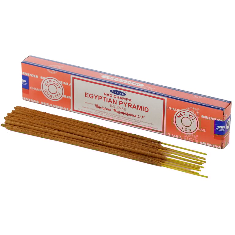 Satya Nag Champa Egyptian Pyramid Hand Rolled Incense Sticks - 30 Minute Burn Time, Cruelty Free & Vegan