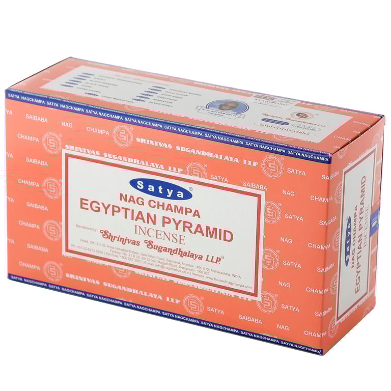 Satya Nag Champa Egyptian Pyramid Hand Rolled Incense Sticks - 30 Minute Burn Time, Cruelty Free & Vegan
