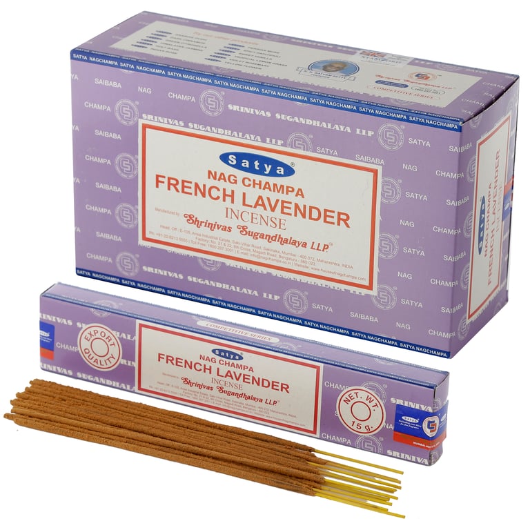 Satya Nag Champa French Lavender Hand Rolled Incense Sticks - Cruelty Free Vegan