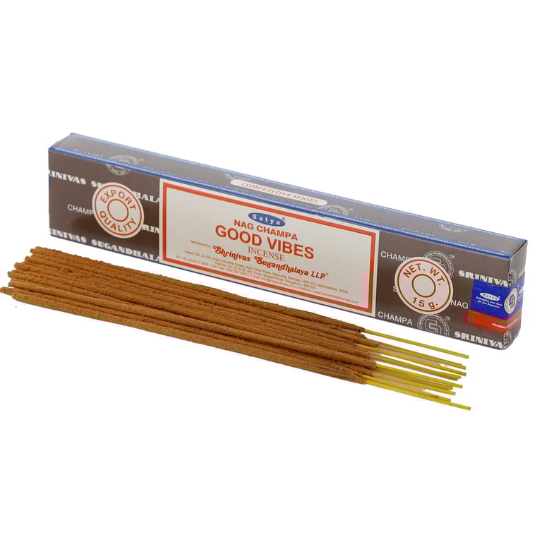 Satya Nag Champa Hand Rolled Cruelty Free Vegan Incense Sticks - 12 Pack, 30 Min Burn Time