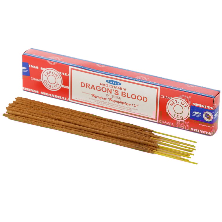 Satya Nag Champa Dragons Blood Incense Sticks - Cruelty Free & Vegan, 30 Minute Burn Time