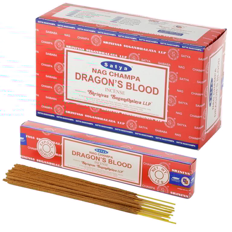 Satya Nag Champa Dragons Blood Incense Sticks - Cruelty Free & Vegan, 30 Minute Burn Time