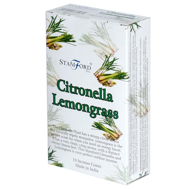 Stamford Citronella & Lemongrass Incense Cones - Cruelty Free & Vegan Friendly Home Fragrance