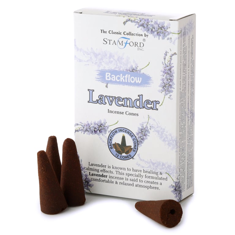 Stamford Backflow Hand Rolled Lavender Incense Cones - Cruelty Free & Vegan