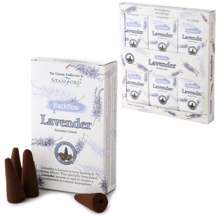 Stamford Backflow Hand Rolled Lavender Incense Cones - Cruelty Free & Vegan