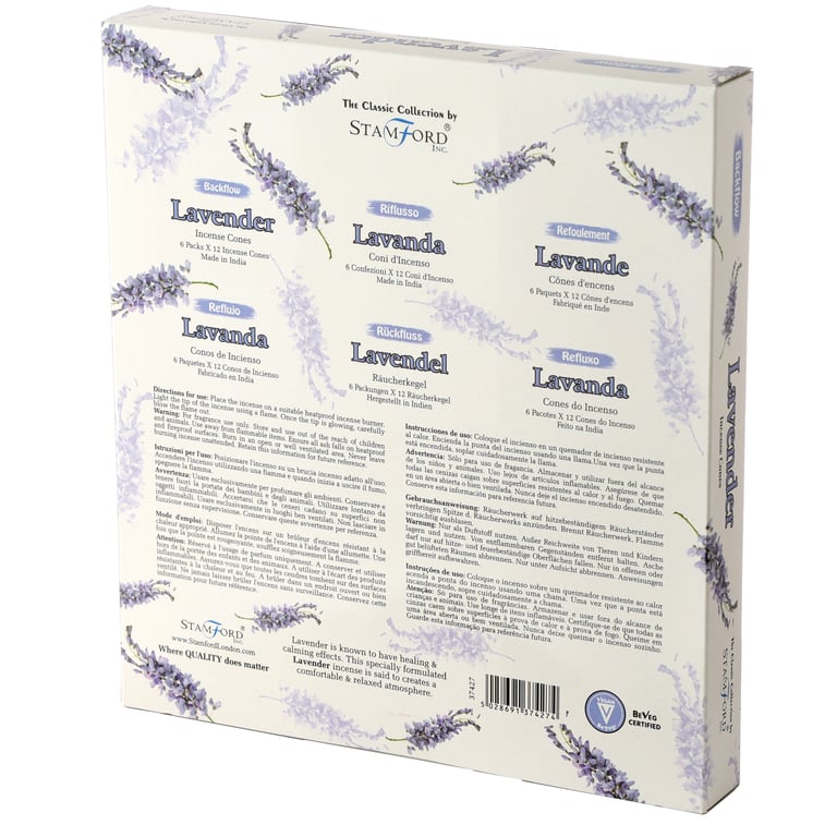 Stamford Backflow Hand Rolled Lavender Incense Cones - Cruelty Free & Vegan