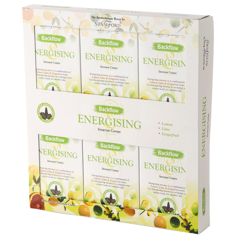 Stamford Backflow Energising Incense Cones - Hand Rolled, Cruelty Free & Vegan, 30 Minute Burn Time