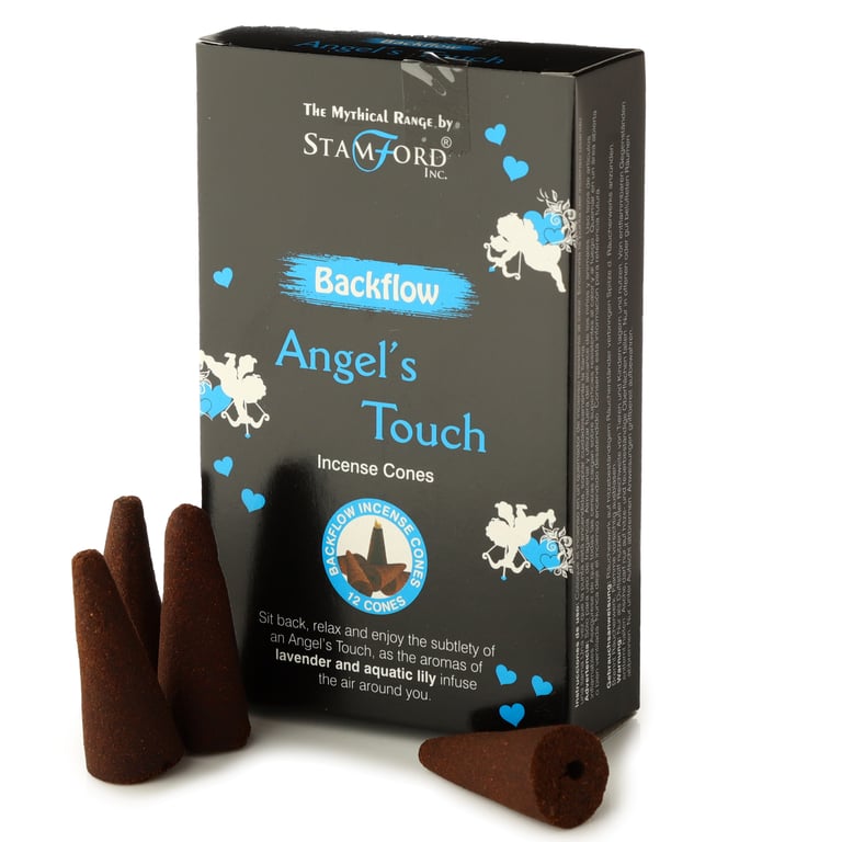 Stamford Backflow Angels Touch Hand Rolled Cruelty-Free Incense Cones - 30 Minute Burn Time