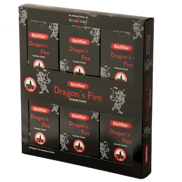 Stamford Backflow Dragons Fire 30 Minute Cruelty Free Vegan Incense Cones - Backflow Style