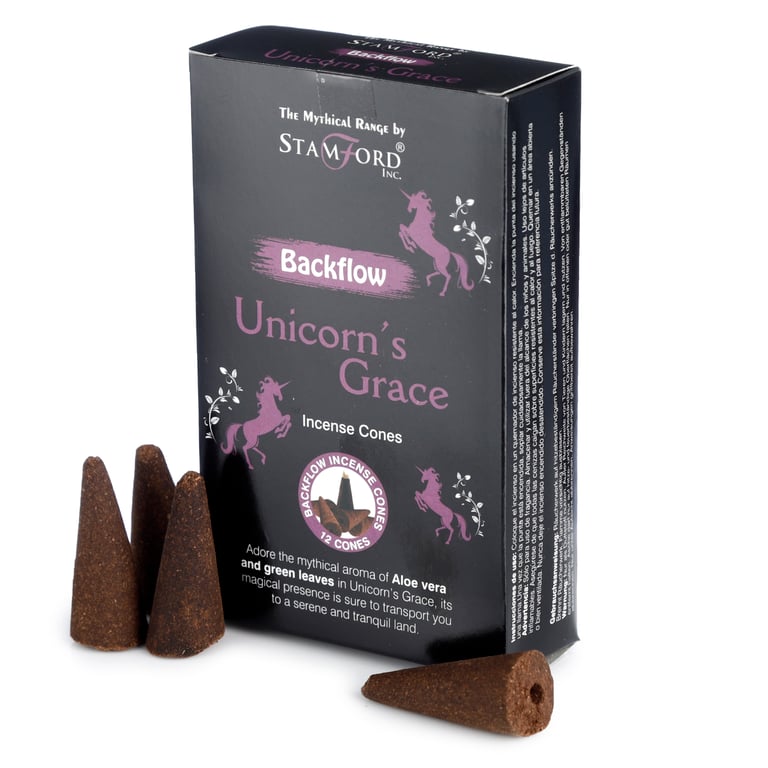 Stamford Backflow Unicorns Grace Vegan & Cruelty Free Hand Rolled Incense Cones for 30 Minute Burn Time