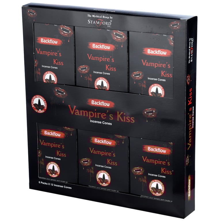 Stamford Backflow Vampires Kiss Hand Rolled Vegan & Cruelty Free Backflow Incense Cones - 30 Minute Burn Time