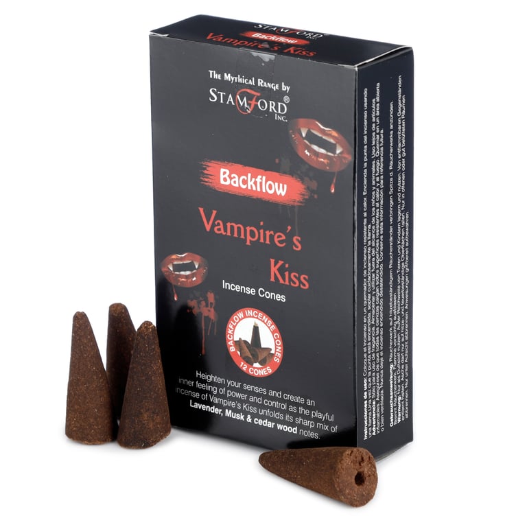 Stamford Backflow Vampires Kiss Hand Rolled Vegan & Cruelty Free Backflow Incense Cones - 30 Minute Burn Time