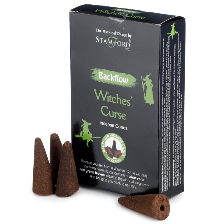 Stamford Backflow Witches Curse Hand Rolled Incense Cones - 30 Min Burn Time, Cruelty Free & Vegan