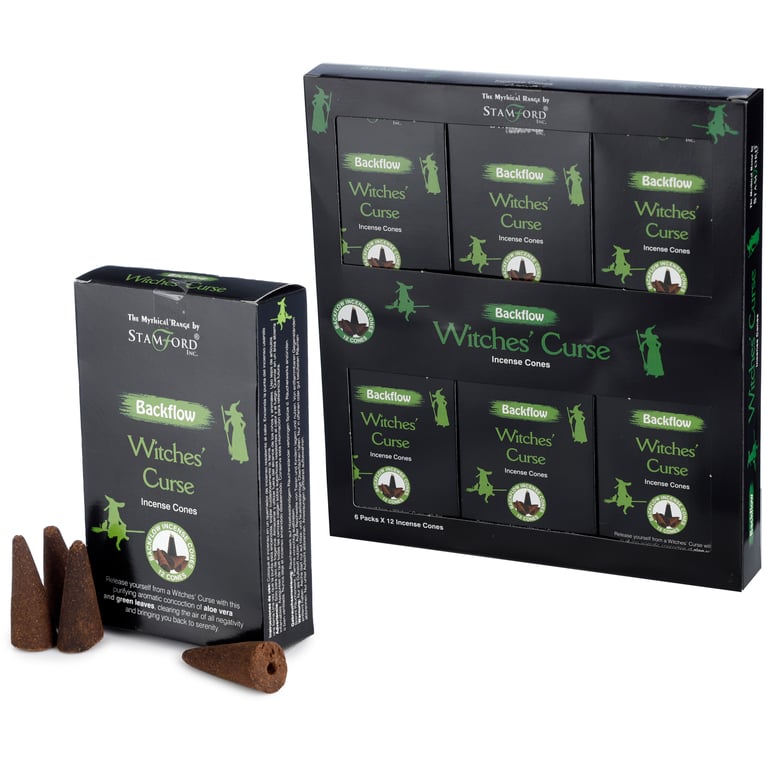 Stamford Backflow Witches Curse Hand Rolled Incense Cones - 30 Min Burn Time, Cruelty Free & Vegan