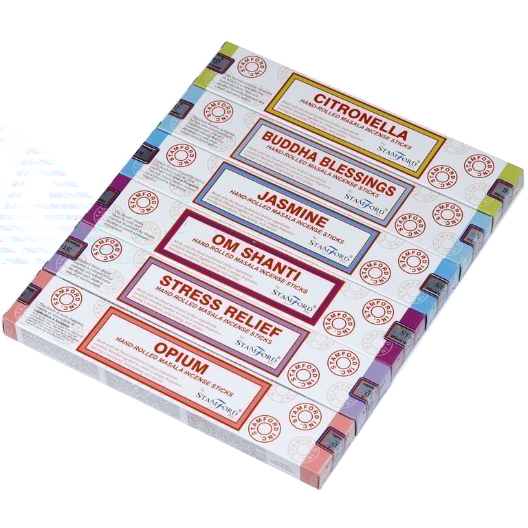 Stamford Masala Californian White Sage Incense Sticks 12 Pack Set - Cruelty Free & Vegan