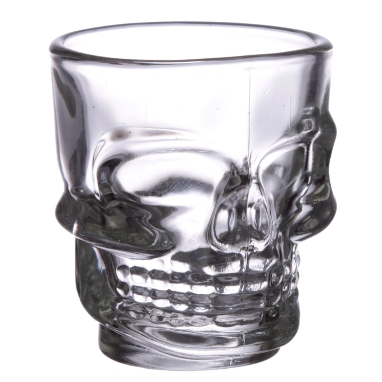 60ml Fun Collectable Glass Skull Shot Glasses Set of 2 - Halloween Decorations
