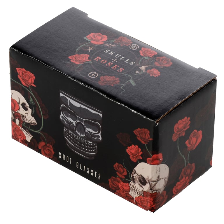 60ml Fun Collectable Glass Skull Shot Glasses Set of 2 - Halloween Decorations