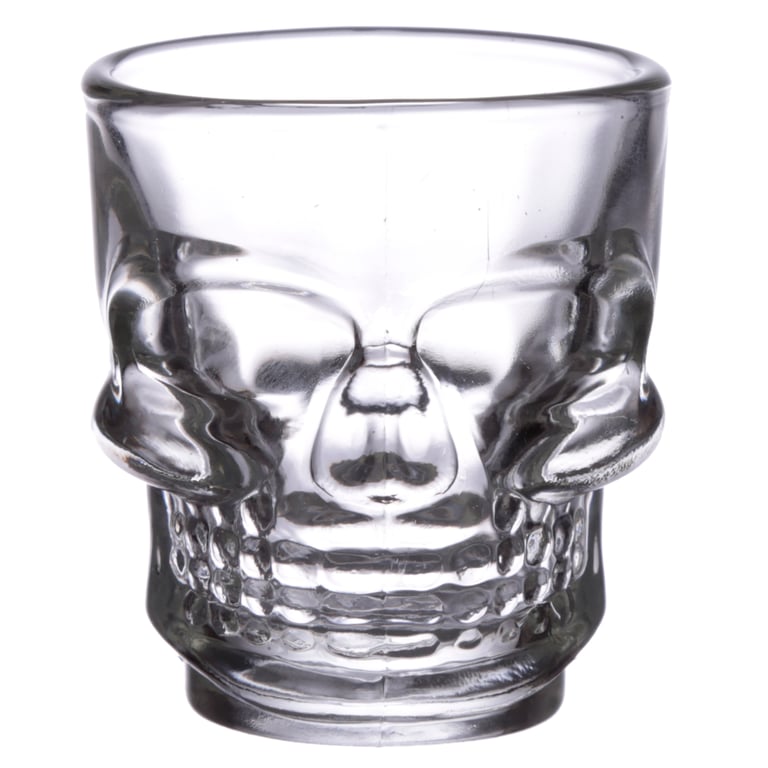 60ml Fun Collectable Glass Skull Shot Glasses Set of 2 - Halloween Decorations