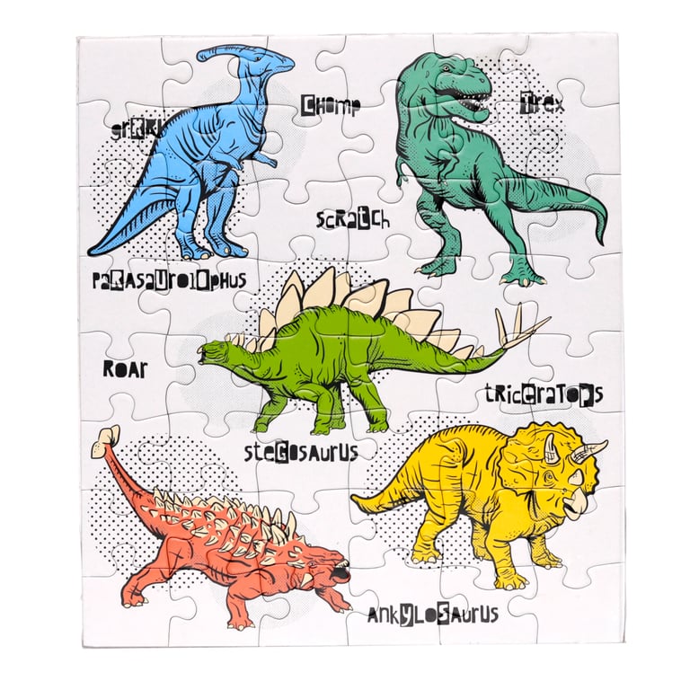 48pc Eco-Friendly Recycled Jigsaw Puzzle - Dinosauria Jr Surprise, Plastic Free & Made with Plant Based Inks