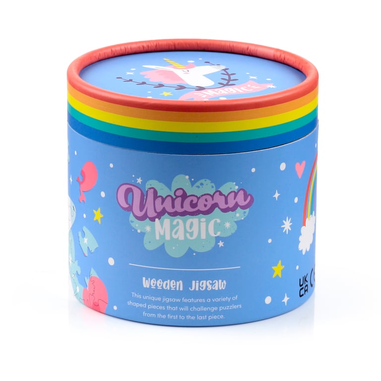 90pc Wooden Unicorn Magic Jigsaw Puzzle - CE Marked & EN71 Compliant