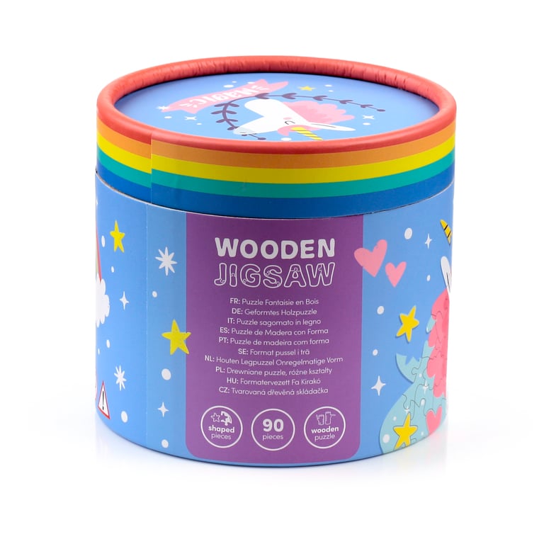 90pc Wooden Unicorn Magic Jigsaw Puzzle - CE Marked & EN71 Compliant