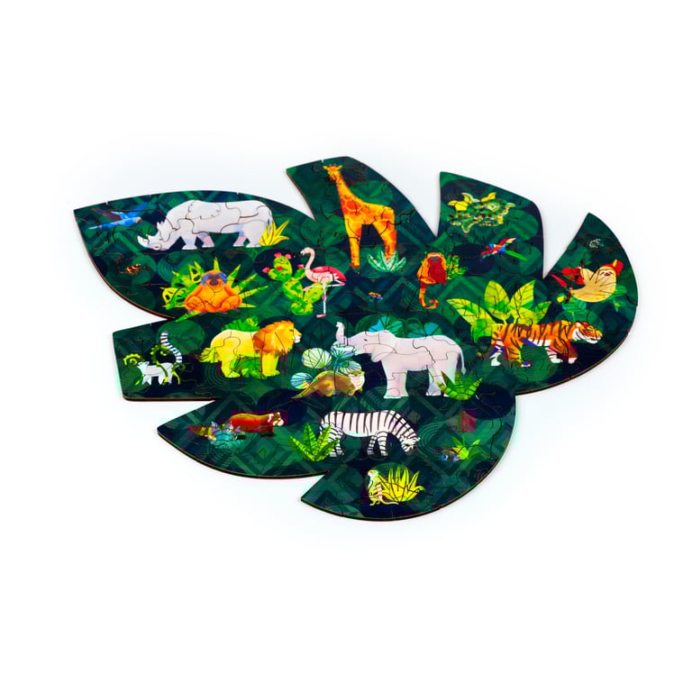 130pc Wooden Jigsaw Puzzle - Animal Kingdom, CE Marked & EN71 Compliant, 130 Piece Poplar Wood Puzzle
