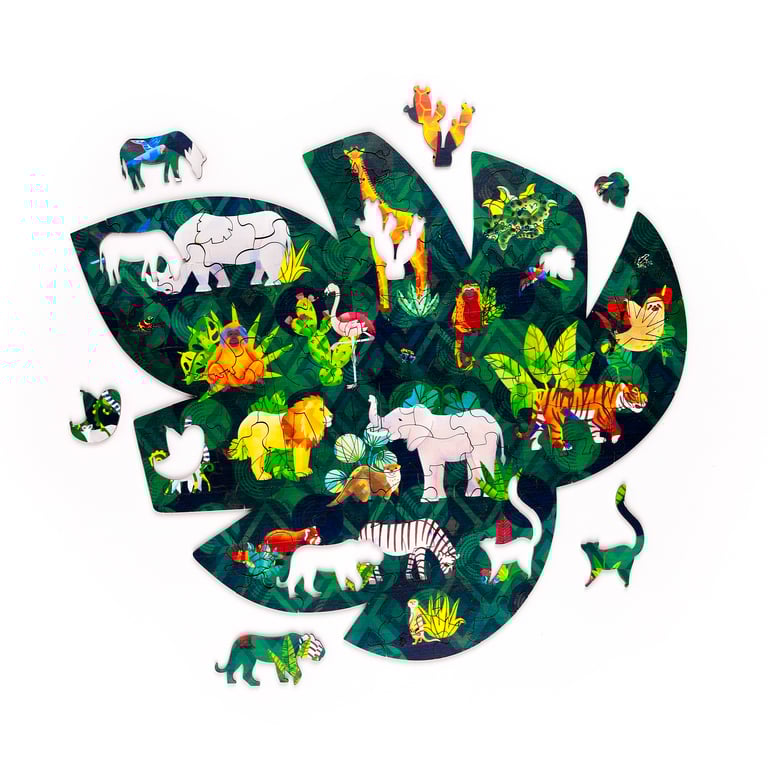 130pc Wooden Jigsaw Puzzle - Animal Kingdom, CE Marked & EN71 Compliant, 130 Piece Poplar Wood Puzzle