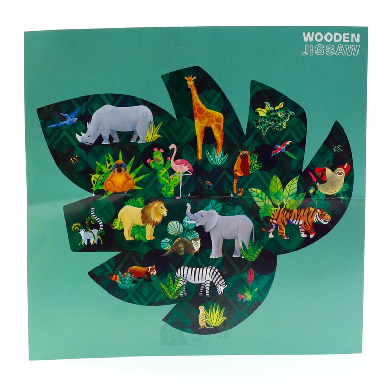 130pc Wooden Jigsaw Puzzle - Animal Kingdom, CE Marked & EN71 Compliant, 130 Piece Poplar Wood Puzzle