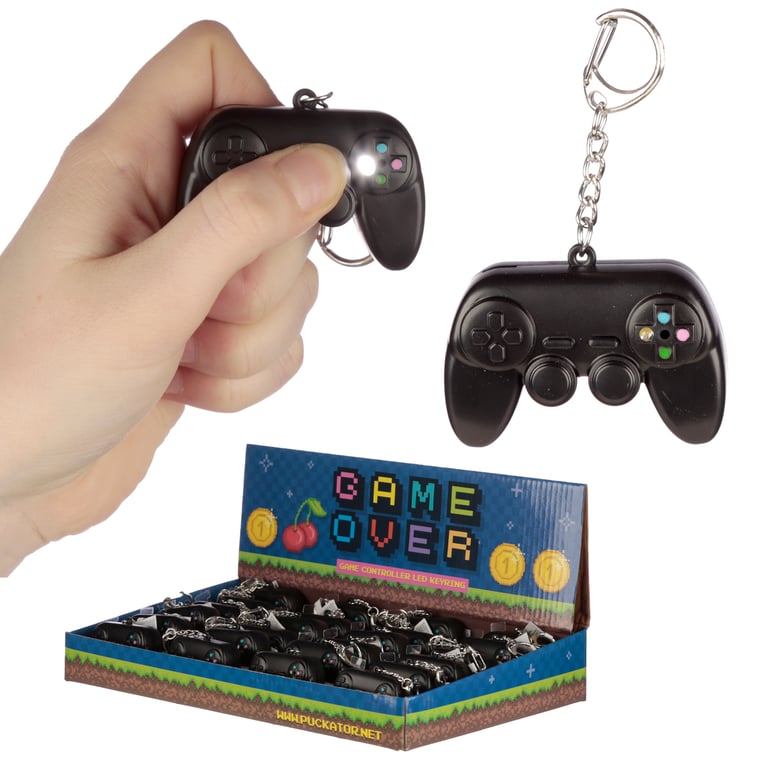 LED Light & Sound Keyring - Game Over, CE Marked, Battery Included, Retro Gaming Noise