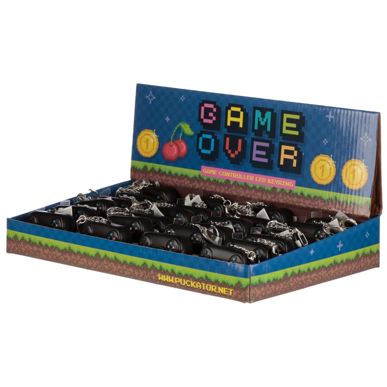 LED Light & Sound Keyring - Game Over, CE Marked, Battery Included, Retro Gaming Noise