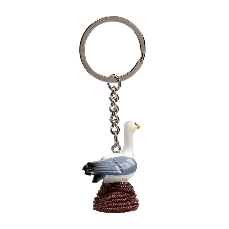 Resin and Metal Seagull Buoy Keychain on Rope