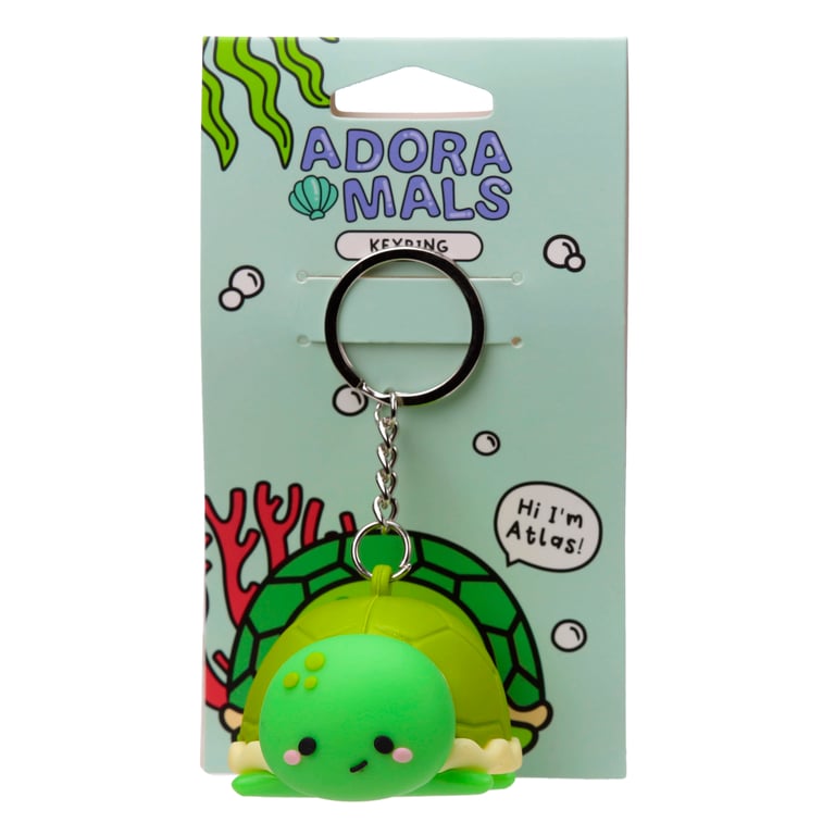 3D Atlas the Turtle PVC Keyring - CE Marked Stainless Steel Charms