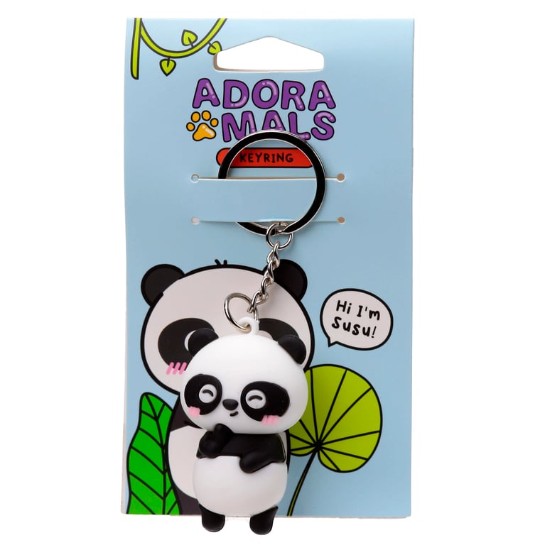3D PVC Susu the Panda Keyring - CE Marked & Stainless Steel