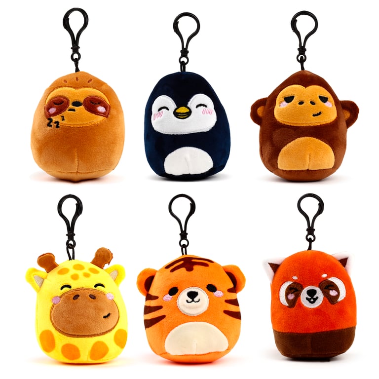 Velboa Squidglys Plush Keyring - CE/UKCA Marked & EN71 Compliant