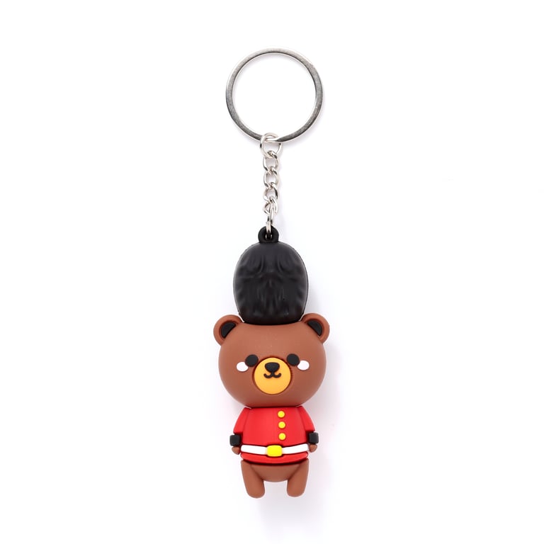 3D PVC Arthur the Bear London Guardsman Keyring - CE/UKCA Marked