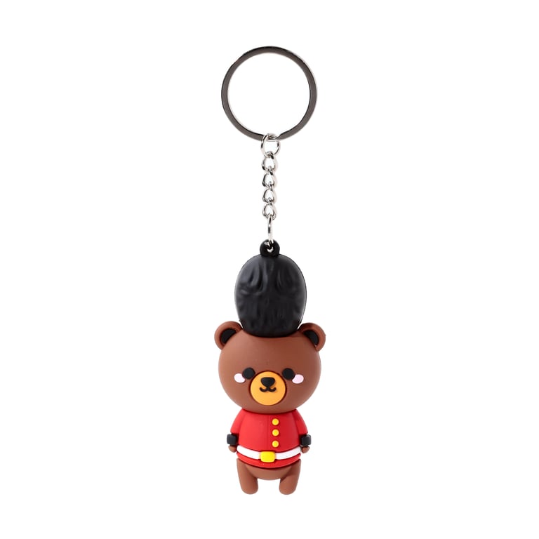 3D PVC Arthur the Bear London Guardsman Keyring - CE/UKCA Marked