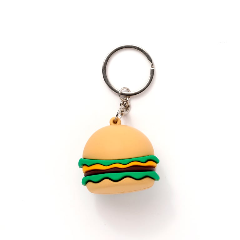 Hammy the Burger 3D PVC Keyring - CE/UKCA Marked, Durable & Suitable for All Ages