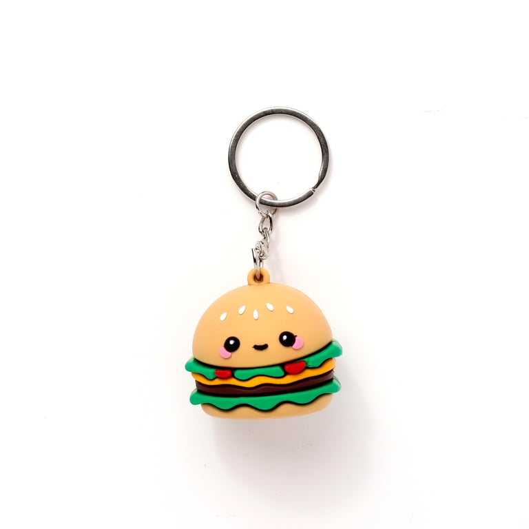 Hammy the Burger 3D PVC Keyring - CE/UKCA Marked, Durable & Suitable for All Ages