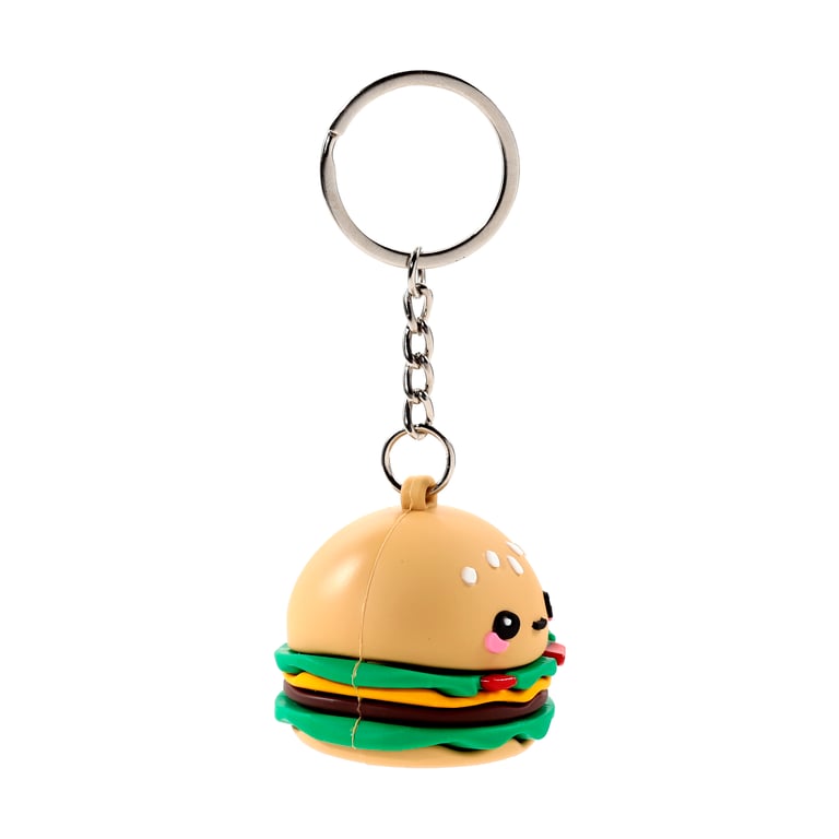 Hammy the Burger 3D PVC Keyring - CE/UKCA Marked, Durable & Suitable for All Ages