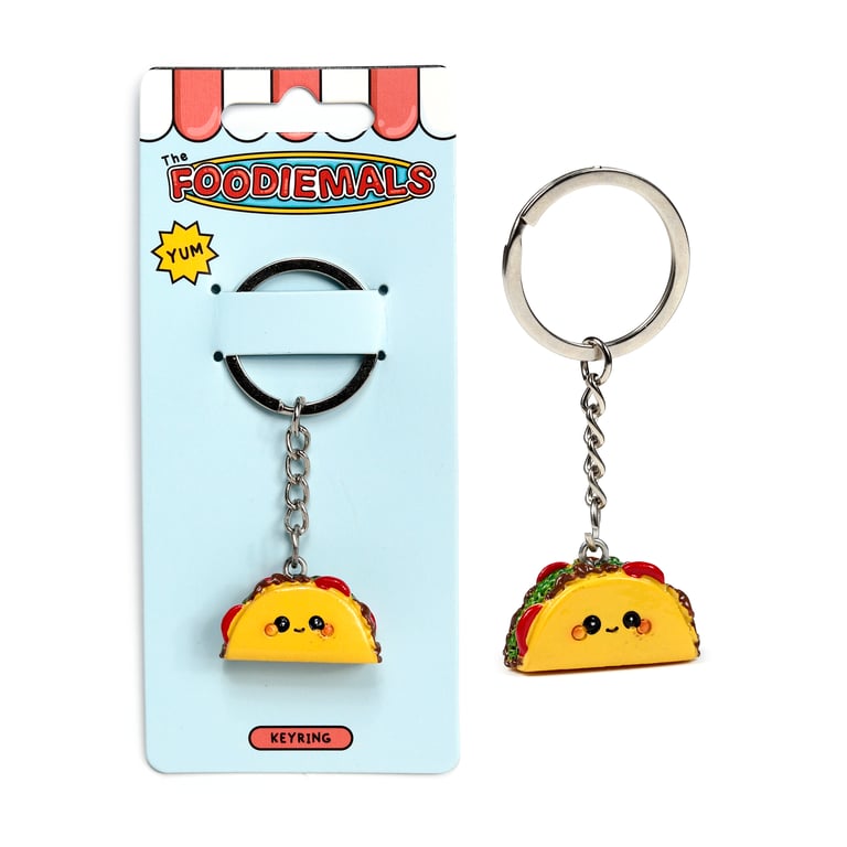 Frida the Taco Resin and Metal Keyring