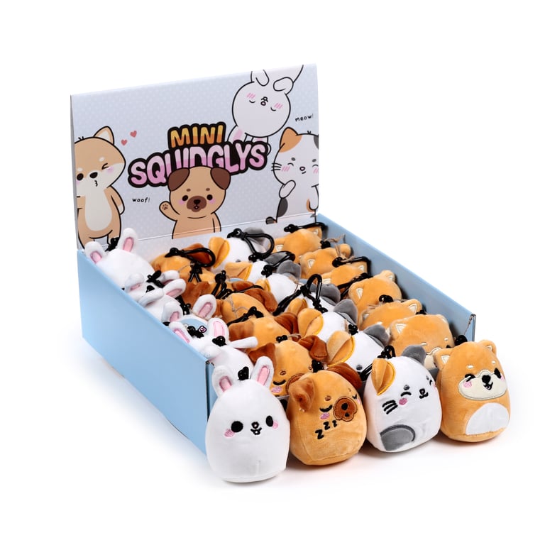 Squidglys Plush Mini Keyring - CE Marked, EN71 Compliant Toy for Kids