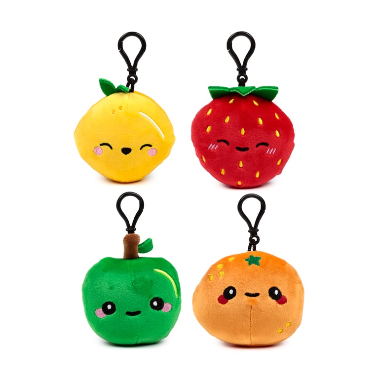 Squidglys Plush Mini Keyring - CE/UKCA Marked Polyester Nylon Foodiemals Fruit Keychain
