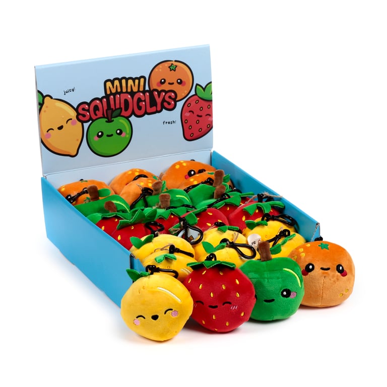 Squidglys Plush Mini Keyring - CE/UKCA Marked Polyester Nylon Foodiemals Fruit Keychain