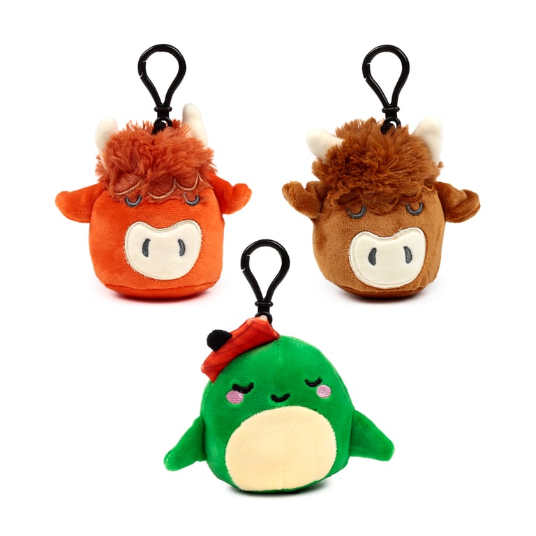 Squidglys Plush Mini Keyring - Scotland Souvenir, CE Marked & EN71 Compliant