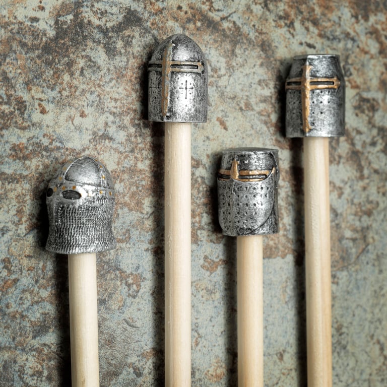 Medieval Knight Novelty Wooden Pencil with Resin Topper for Kids