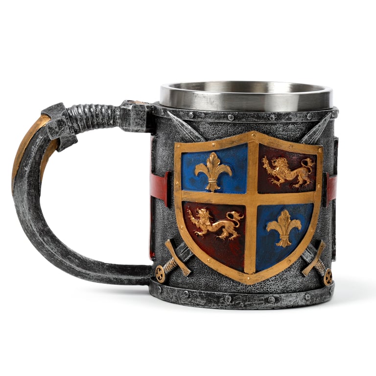 Decorative Tankard - Coat of Arms Resin & Stainless Steel Home Decor