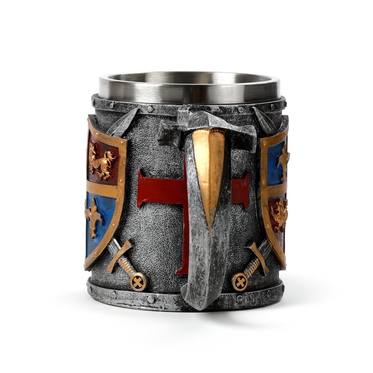 Decorative Tankard - Coat of Arms Resin & Stainless Steel Home Decor