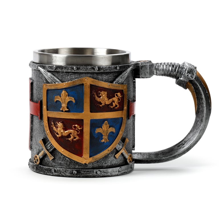 Decorative Tankard - Coat of Arms Resin & Stainless Steel Home Decor