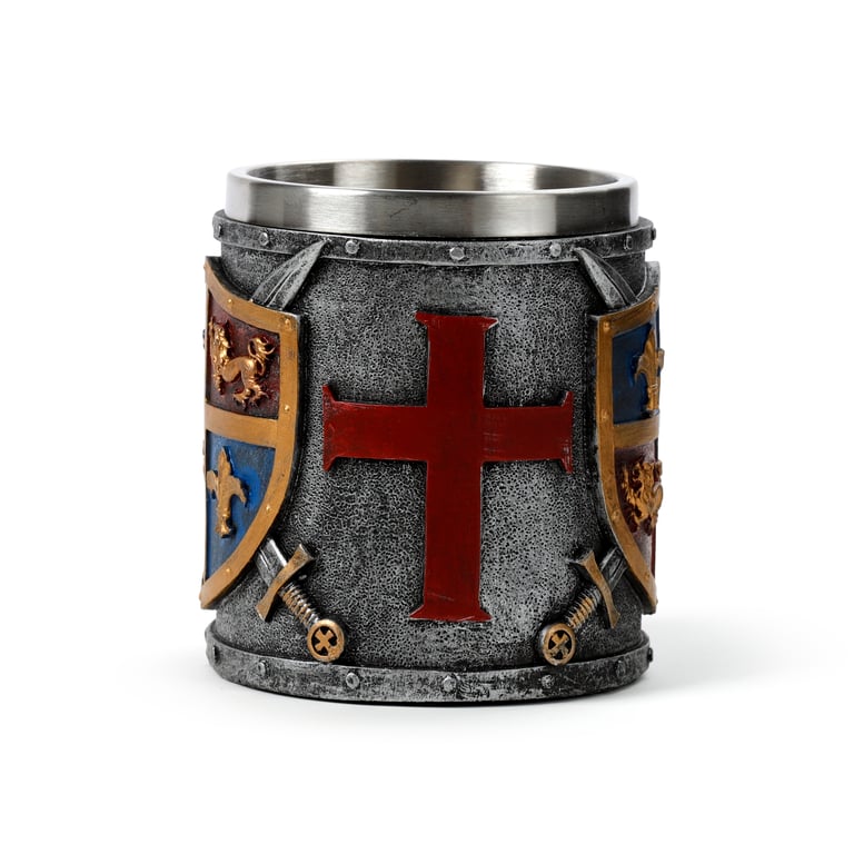 Decorative Tankard - Coat of Arms Resin & Stainless Steel Home Decor